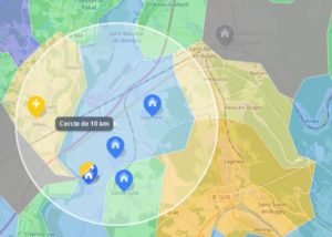 Perimetre de l'autoconsommation collective sur EnoLab